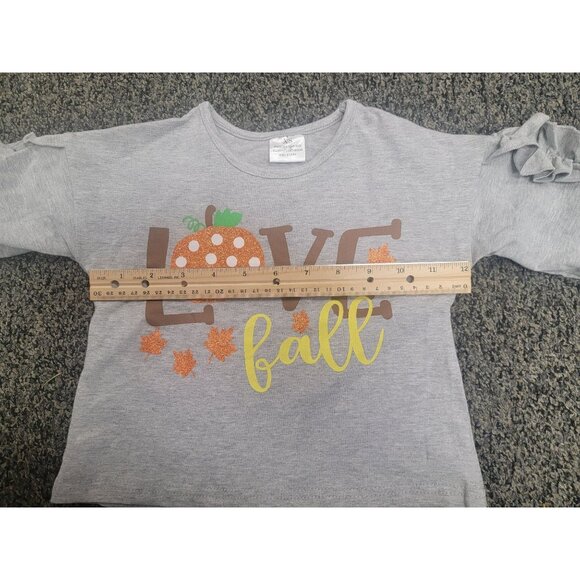 Toddler Girls‎ Love Fall Ruffled Sleeve Top 18-24M - Picture 3 of 5
